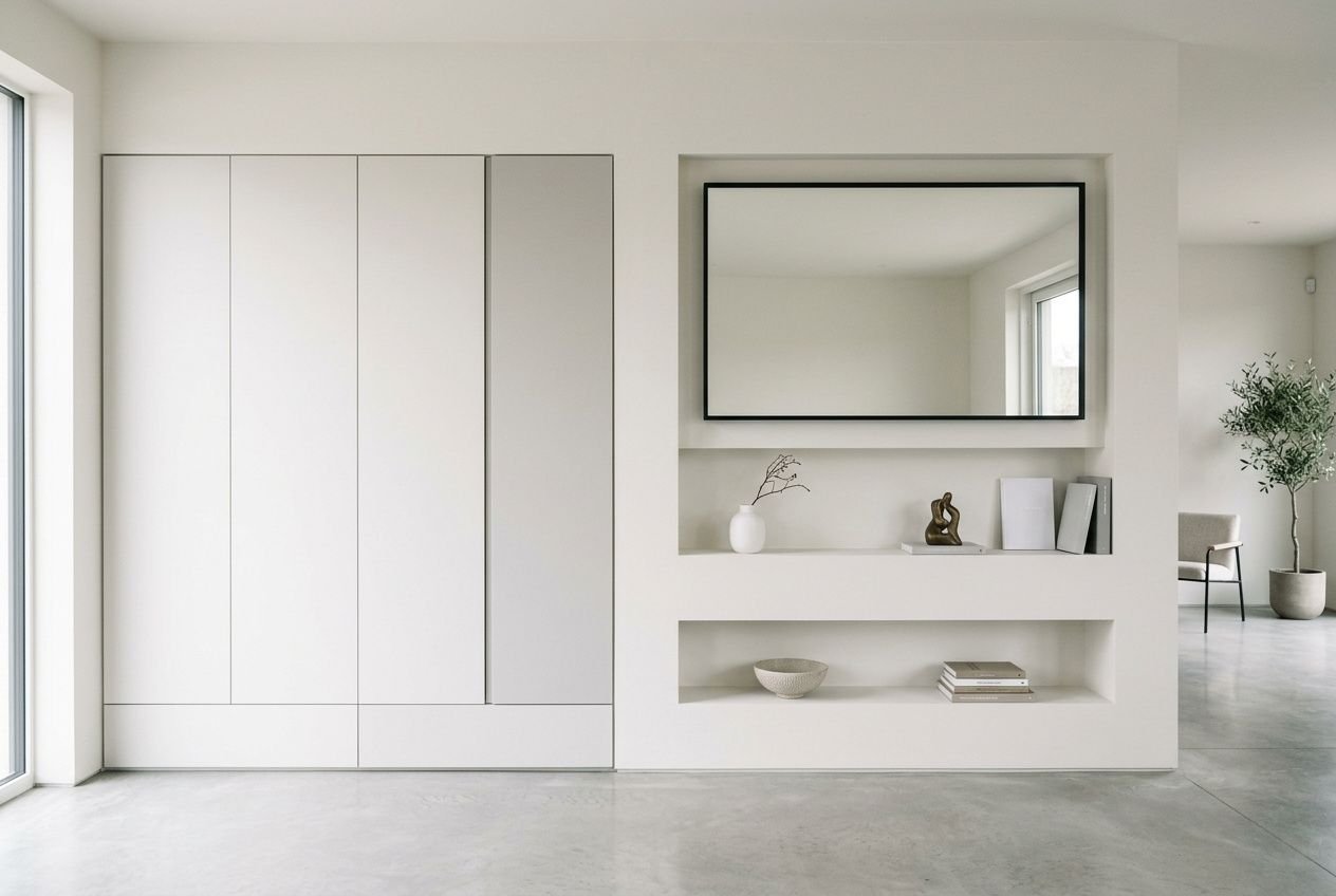 Rangements intégrés discrets minimalistes