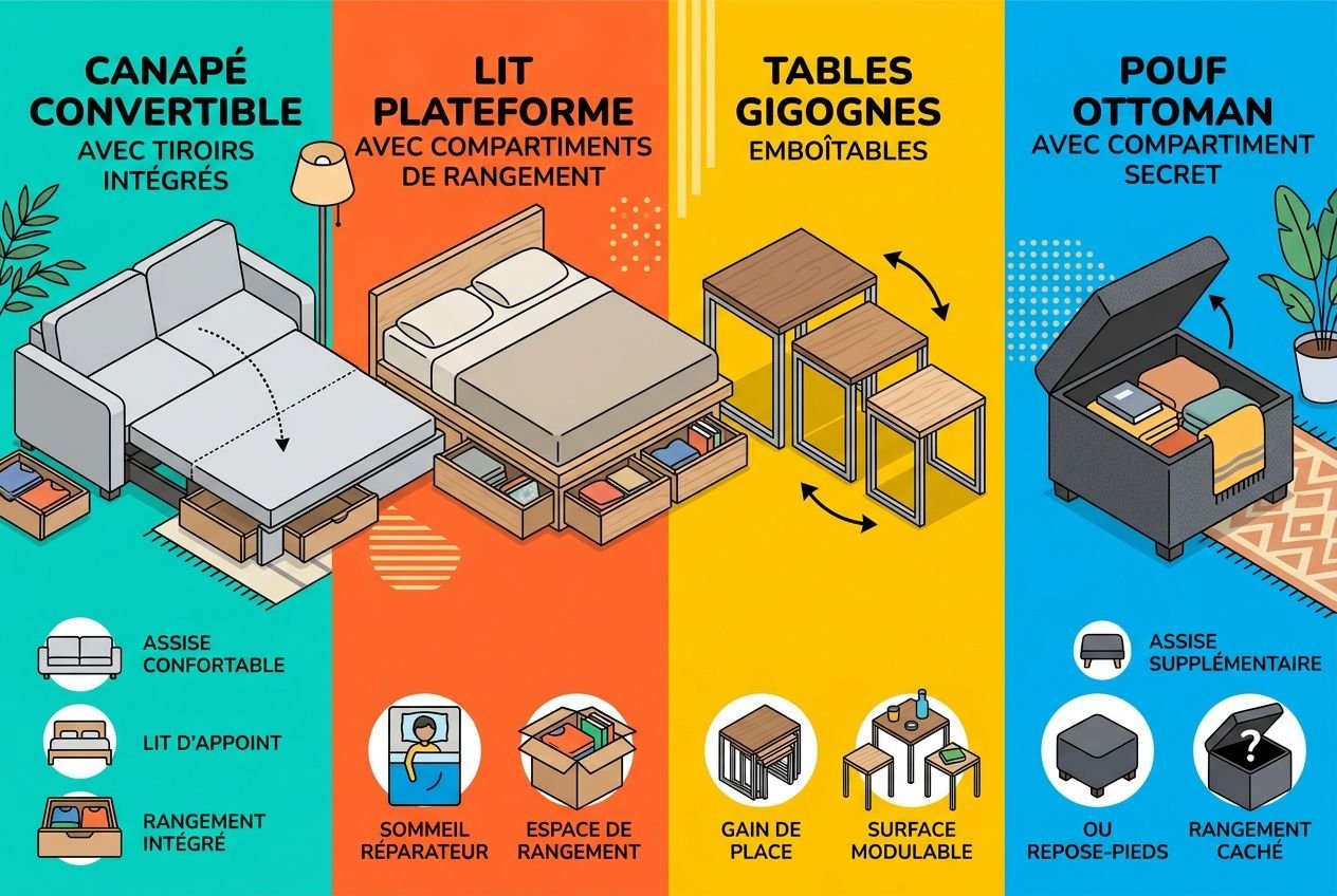 Mobilier multifonction et gain de place