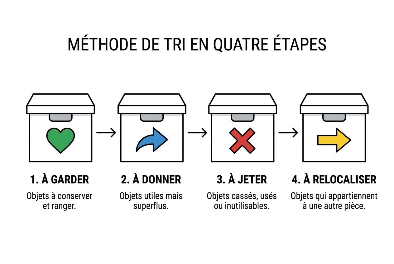 Méthode des 4 boîtes de tri